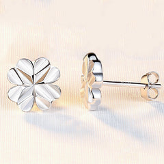 Four-leaf Clover Silver Studs Earrings for Women