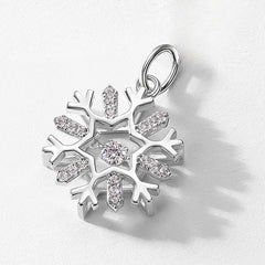 Christmas Snowflake Zircon Sterling Silver Pendant