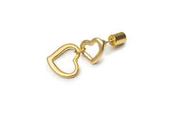 Golden Double Heart Drop Earrings