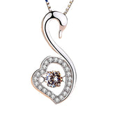(Pendant Only) Love Swan with Zircon Silver Pendant for Women