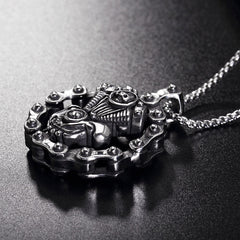 Locomotive Engine Titanium Steel Necklace for Men