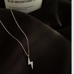 Zircon Lightning Silver Necklace for Women