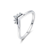 2021 New S925 Sterling Silver European and American Crown Stacked Wind Ring for Women Cross Border Simple Korean Sweet Jewelry Tail Ring