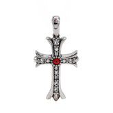 Cross Flower Zircon Titanium Steel Pendant for Men