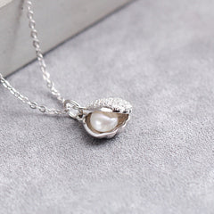 (Pendant Only) Moveable Zircon Shell Pearl Silver Pendant for Women