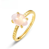 Marquise Shape Pink Crystal Opening Silver Ring