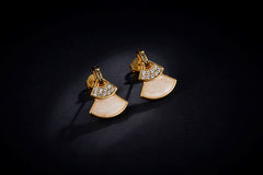 Golden Vintage Skirt Enamel Earrings for Women