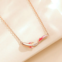 Koi Fish with Zircon Silver Necklace for Women