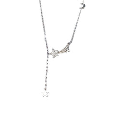 Zircon Meteor Star Silver Necklace for Women