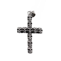 String of Skull Latin Cross Titanium Steel Pendant for Men