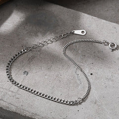 Stylish Splicing Flat Chain Design Sterling Silver Bracelet
