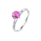 New Elegant S925 Set with Zircon Heart-shaped Ring for Women, European and American Minimalist Instagram Fashion Internet Famous Ring for Women