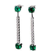 6.0Carat Round Lab Created Emerald Drop Earrings