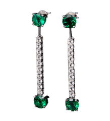 6.0Carat Round Lab Created Emerald Drop Earrings