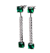 6.6Carat Square Lab Created Emerald Drop Earrings