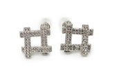 Silver Zircon Block Studs
