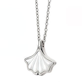 Mother of Pearl Shell Pendant Silver Necklace for Women