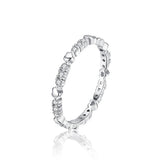 Japan and South Korea Simple S925 Silver Joker Heart-shaped Micro-inlaid Ring Female Niche Cold Wind Index Finger Ring Sweet Jewelry