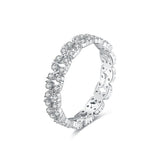 S925 Geometric Temperament Full Circle Set Zircon Ring Female European and American Ins Tide Sterling Silver Index Finger Ring Cross-border Hot Sale