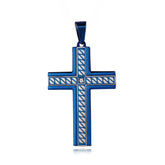 Stylish Pattern Latin Cross Zircon Titanium Steel Pendant for Men