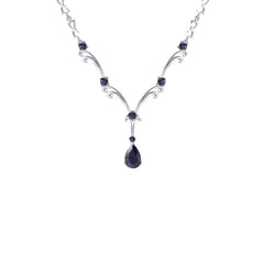 European Premium Luxury Design Inlaid Natural Topaz Pendant High-grade Sweater Chain Sterling Silver Necklace for Women