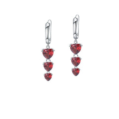 European Retro Colourful Gemstone Beading Silver Drop Earrings for Women