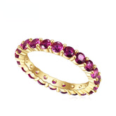 Red Corundum Full Circle Sterling Silver Ring