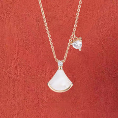 Mother of Pearl Small Skirt Pendant Silver Necklace for Women