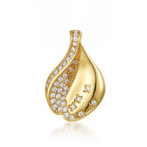 White Zircon Cherry Blossom Petal Sterling Silver Pendant