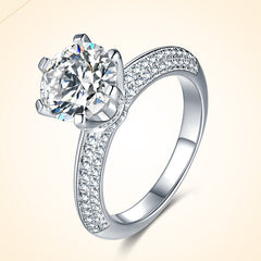 Adjustable Opening Cathedral Six Prongs 1.0 Carat Moissanite Engagement Ring