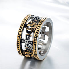 Crown and Cross Hollow Out Titanium Steel Ring for Men