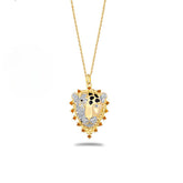 Leopard Head Pendant Zircon Silver Necklace