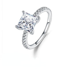 Fashion Luxury Inlaid Natural Colorful Square Gemstone S925 Silver Ring for Women