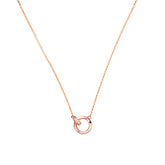 Mobius Ring Buckle Zircon Circle Silver Necklace