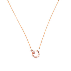 Mobius Ring Buckle Zircon Circle Silver Necklace