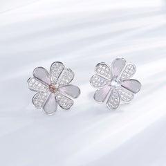 Peach Blossom Enamel Studs for Women