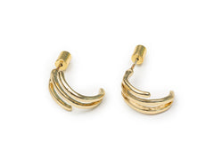 Golden / Silver Moon Curve Hoops
