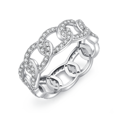 Curve Full Eternity Moissanite Band Ring