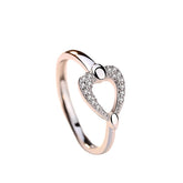 Fashion Zircon Heart Silver Ring for Women
