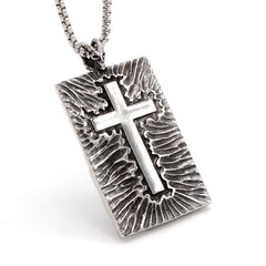 Two Sided Halloween Wizard Ghost Cross Titanium Steel Necklace for Men
