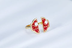 Forbidden City Gate Pearl Enamel Ring