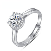 Adjustable Opening Soleste Halo 1.0 Carat Moissanite Engagement Ring
