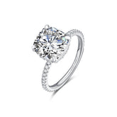Cross Border S925 Sterling Silver Fat Square 3-carat Zircon Ring for Women, European and American Fashion, Ins, Light Luxury Ring Wholesale