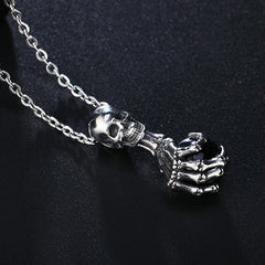 Halloween Skull Ghost Claw Ball Titanium Steel Necklace for Men