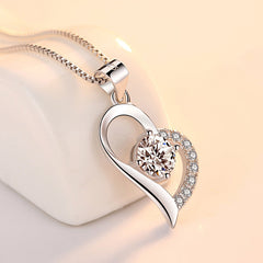 (Pendant Only) Love with Round Zircon Silver Pendant for Women