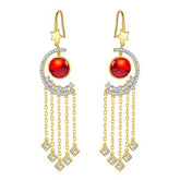Moon Star Enamel Tassels Hook Earrings