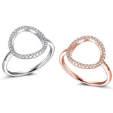 Personalized Round Hollow S925 Sterling Silver Full Zircon Ring, Versatile in Europe, America, South Korea, Exaggerated Instagram Style Index Finger Ring for Women