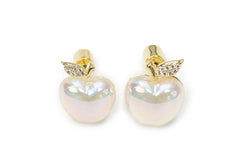Apple Studs - Golden Studs for Women