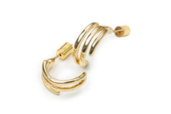 Golden / Silver Moon Curve Hoops
