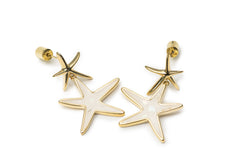 Golden Star on Star Drop Earrings